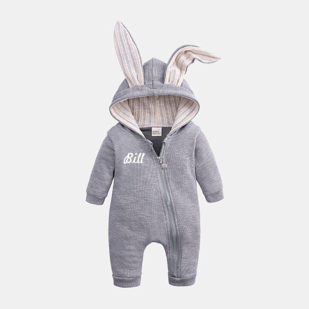 [Copy]Personalized Kids Bunny Long Eared Hoodie Romper Jumpsuit| Cloth76