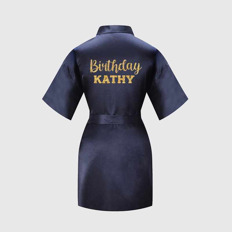 Personalized Girls Birthday Party Silk Robe| Cloth163