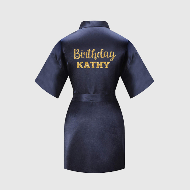 Personalized Girls Birthday Party Silk Robe| Cloth163