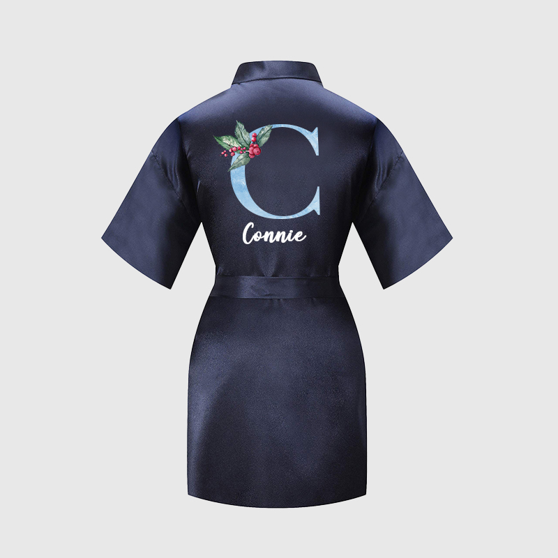 Personalized Girls Xmas Party Silk Robe| Cloth209