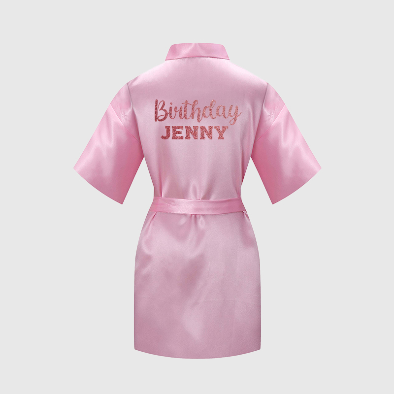 Personalized Girls Birthday Party Silk Robe| Cloth163