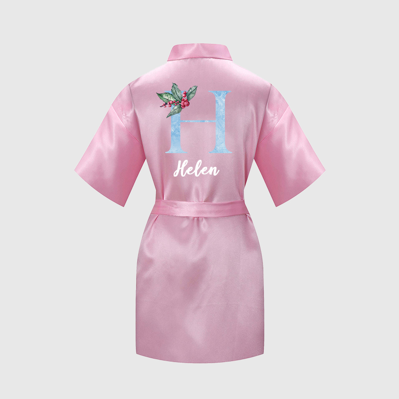 Personalized Girls Xmas Party Silk Robe| Cloth209