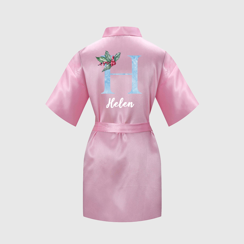 Personalized Girls Xmas Party Silk Robe| Cloth209