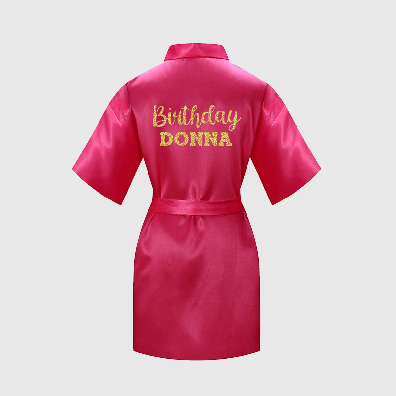 Personalized Girls Birthday Party Silk Robe| Cloth163