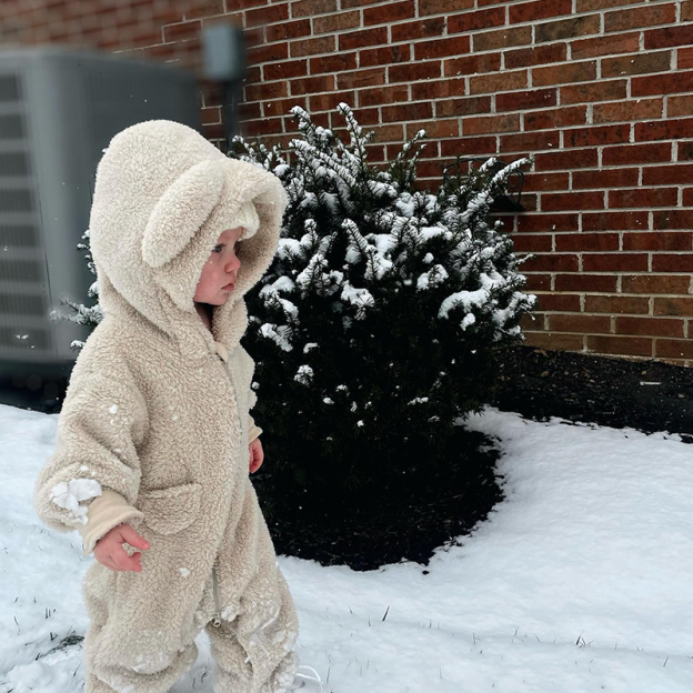   Personalized Baby Warm Winter Fleece  Embroidered Jumpsuits| BBCloth75