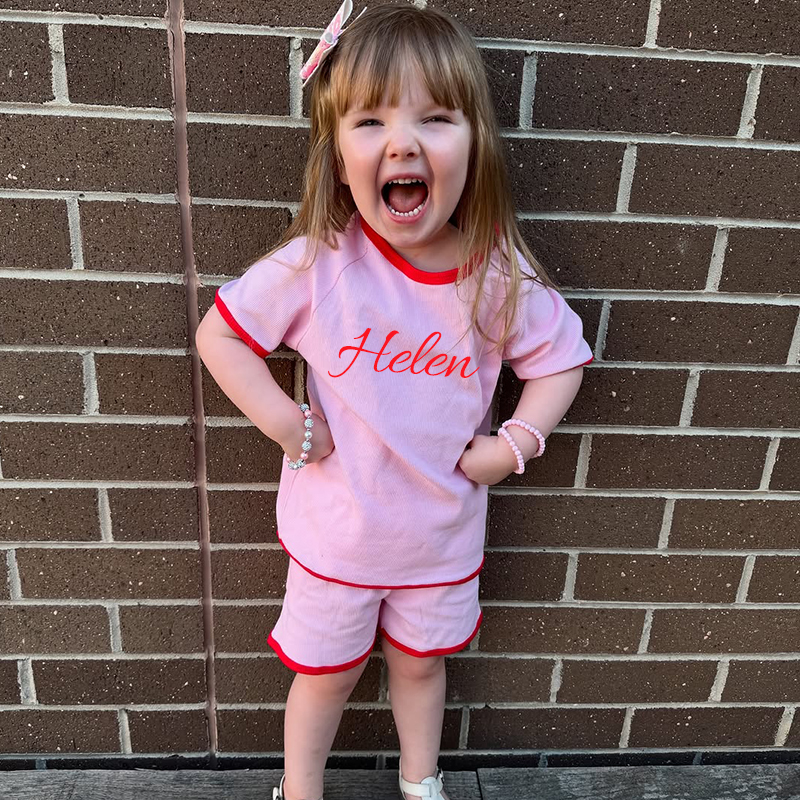 Personalized Kids Summer Name Toddler Shorts Set| Cloth219