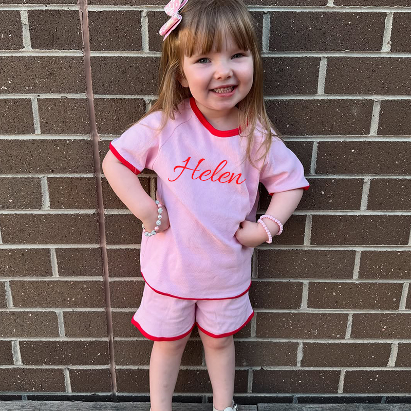 Personalized Kids Summer Name Toddler Shorts Set| Cloth219