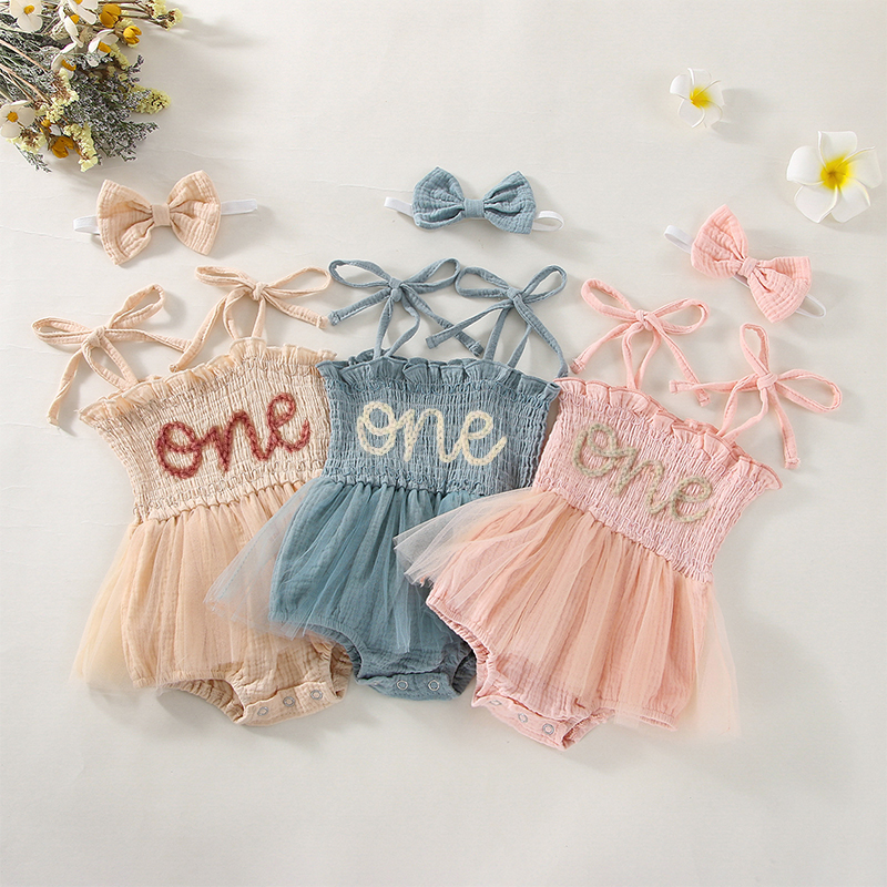 Personalized Baby Tutu Embroidered One Birthday Romper| BBCloth41