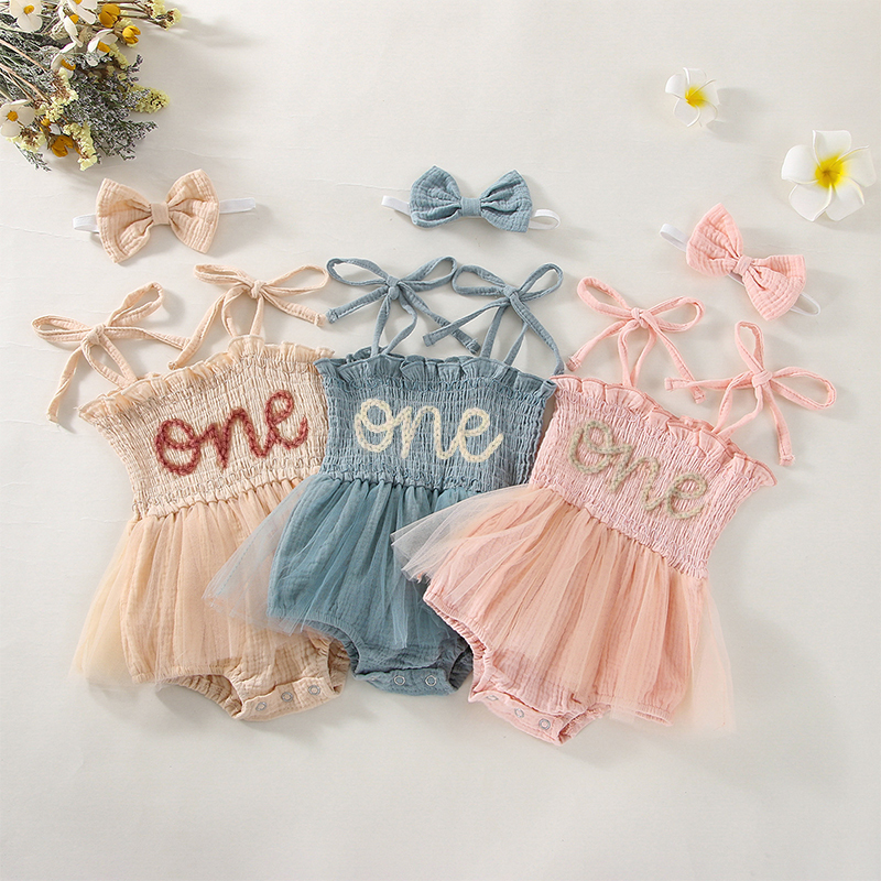Personalized Baby Tutu Embroidered One Birthday Romper| BBCloth41