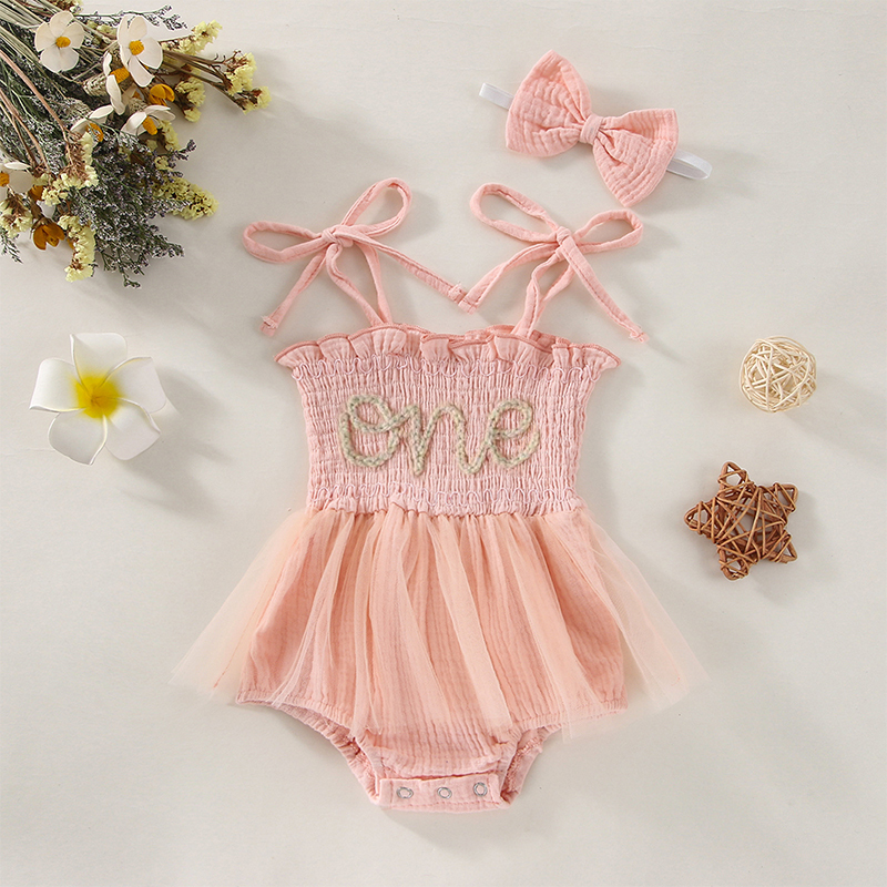 Personalized Baby Tutu Embroidered One Birthday Romper| BBCloth41
