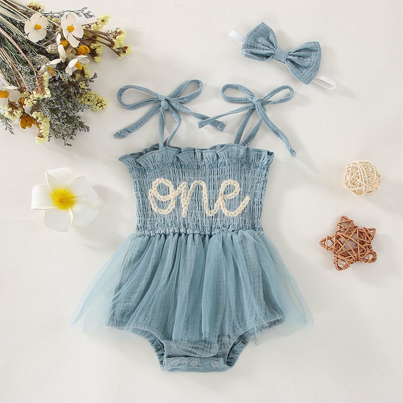Personalized Baby Tutu Embroidered One Birthday Romper| BBCloth41