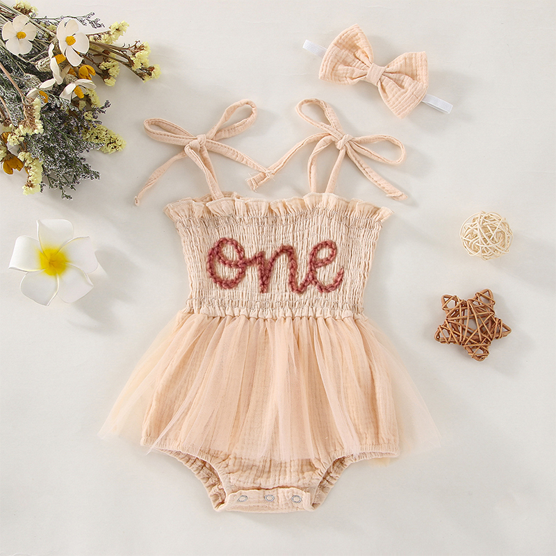 Personalized Baby Tutu Embroidered One Birthday Romper| BBCloth41