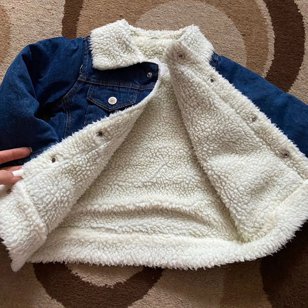 Personalized Hand Patch Kids Sherpa Lined Denim Jacket | inJacket39