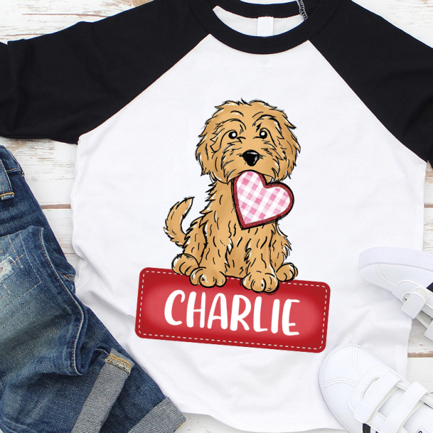 Personalized Kid Valentine's Day Puppy Long Sleeves Shirt| Cloth12429