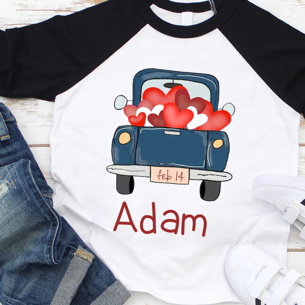 Personalized Kids Valentine Long Sleeves Shirt| Cloth12426