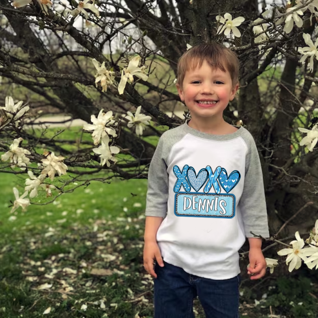 Personalized Kid Valentine's Day XOXO Long Sleeves Shirt| Cloth12428