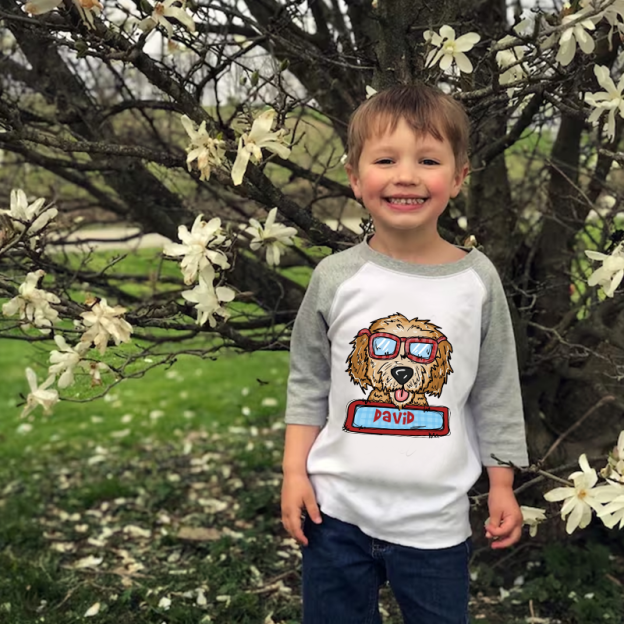 Personalized Kid Valentine's Day Goldendoodle Long Sleeves Shirt| Cloth12427