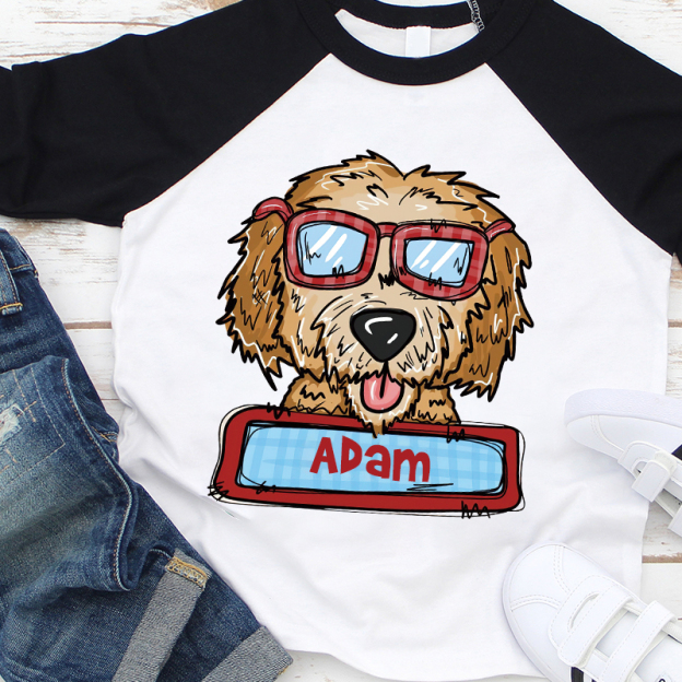 Personalized Kid Valentine's Day Goldendoodle Long Sleeves Shirt| Cloth12427