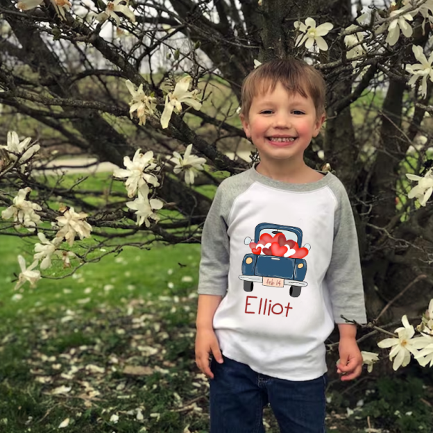 Personalized Kids Valentine Long Sleeves Shirt| Cloth12426