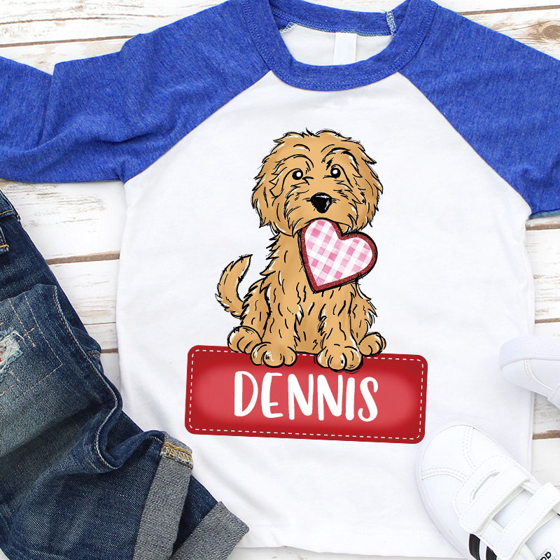 Personalized Kid Valentine's Day Puppy Long Sleeves Shirt| Cloth12429