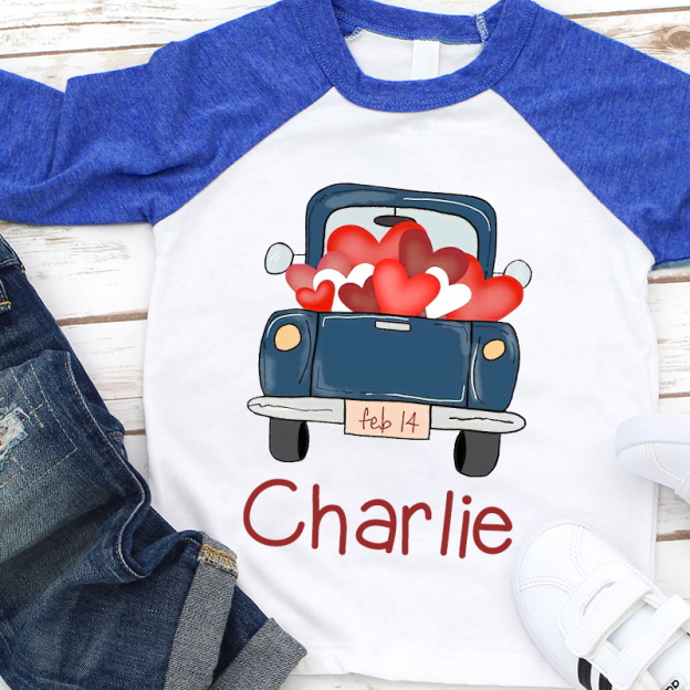 Personalized Kids Valentine Long Sleeves Shirt| Cloth12426