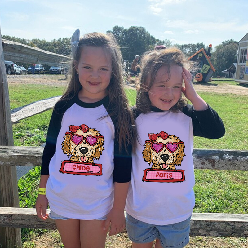 Personalized Kid Valentine's Day Goldendoodle Long Sleeves Shirt| Cloth12427