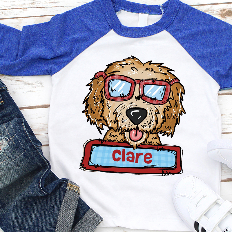 Personalized Kid Valentine's Day Goldendoodle Long Sleeves Shirt| Cloth12427