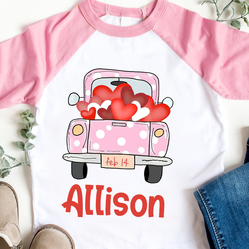 Personalized Kids Valentine Long Sleeves Shirt| Cloth12426