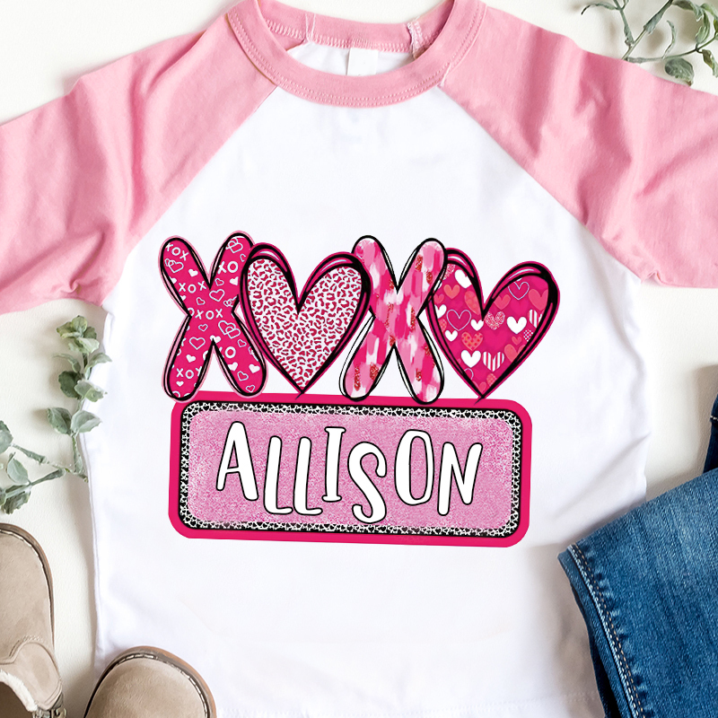 Personalized Kid Valentine's Day XOXO Long Sleeves Shirt| Cloth12428
