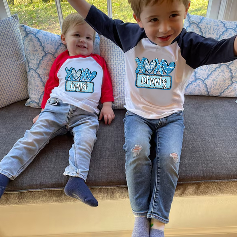 Personalized Kid Valentine's Day XOXO Long Sleeves Shirt| Cloth12428