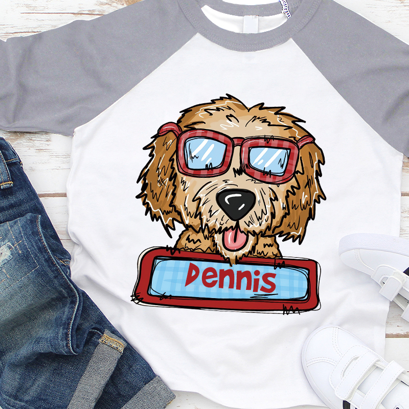 Personalized Kid Valentine's Day Goldendoodle Long Sleeves Shirt| Cloth12427