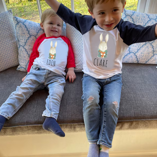 Personalized Boy Easter Bunny Long Sleeves Shirt| Cloth12433