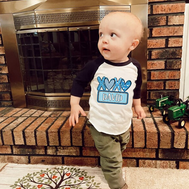 Personalized Kid Valentine's Day XOXO Long Sleeves Shirt| Cloth12428