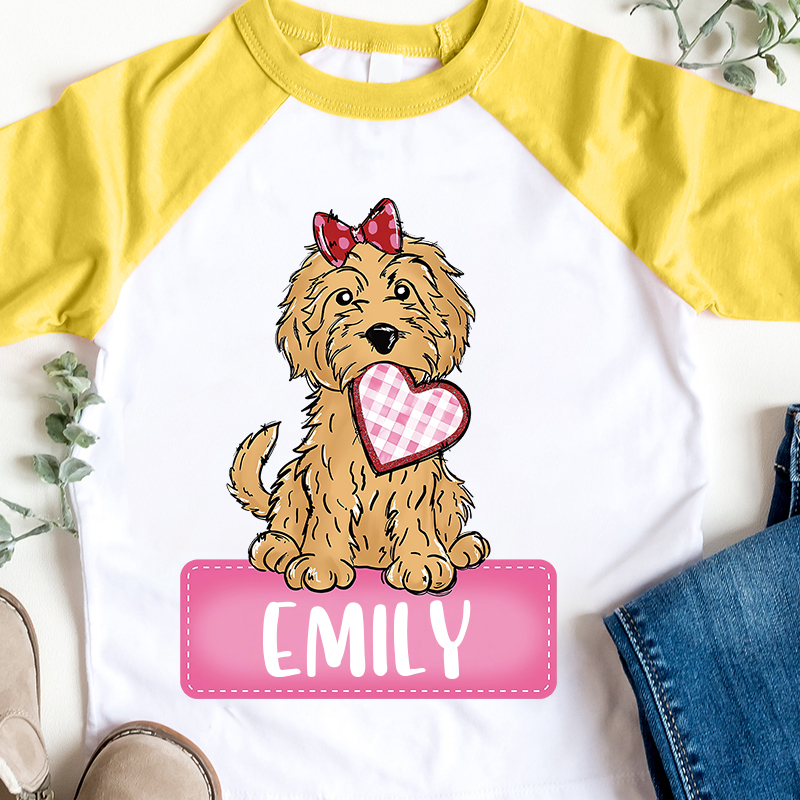 Personalized Kid Valentine's Day Puppy Long Sleeves Shirt| Cloth12429