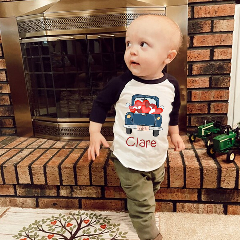 Personalized Kids Valentine Long Sleeves Shirt| Cloth12426