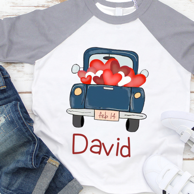 Personalized Kids Valentine Long Sleeves Shirt| Cloth12426