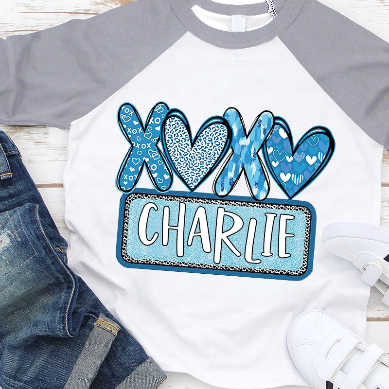 Personalized Kid Valentine's Day XOXO Long Sleeves Shirt| Cloth12428