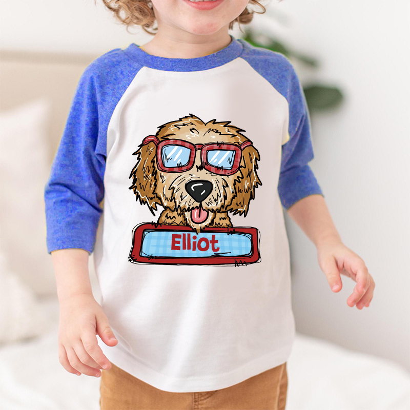 Personalized Kid Valentine's Day Goldendoodle Long Sleeves Shirt| Cloth12427