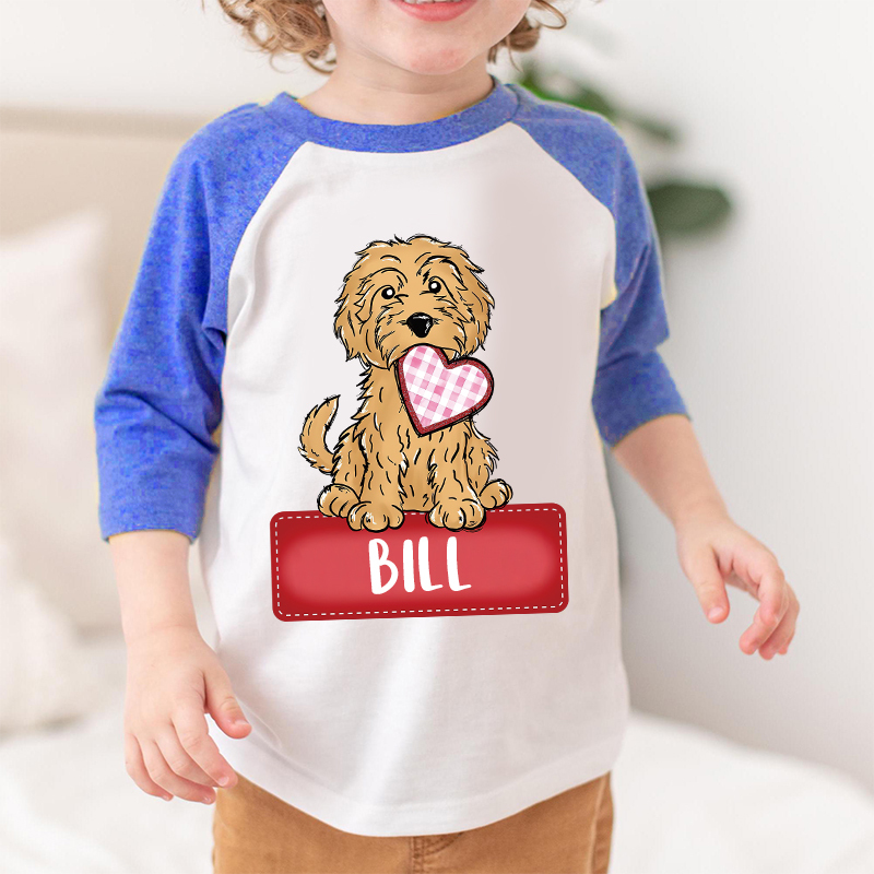 Personalized Kid Valentine's Day Puppy Long Sleeves Shirt| Cloth12429