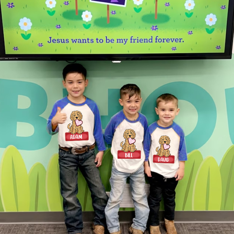 Personalized Kid Valentine's Day Puppy Long Sleeves Shirt| Cloth12429