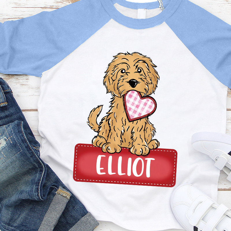 Personalized Kid Valentine's Day Puppy Long Sleeves Shirt| Cloth12429