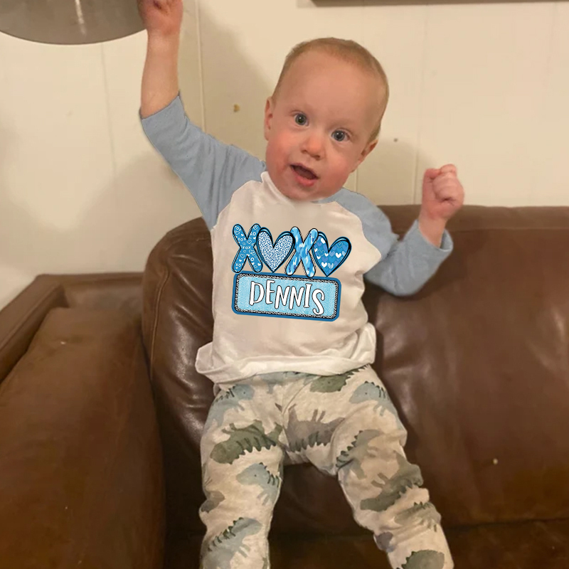 Personalized Kid Valentine's Day XOXO Long Sleeves Shirt| Cloth12428