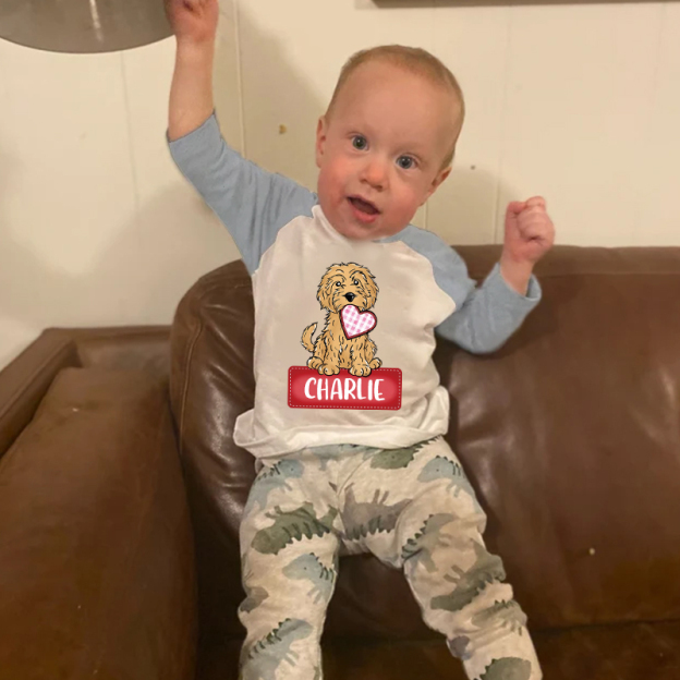 Personalized Kid Valentine's Day Puppy Long Sleeves Shirt| Cloth12429