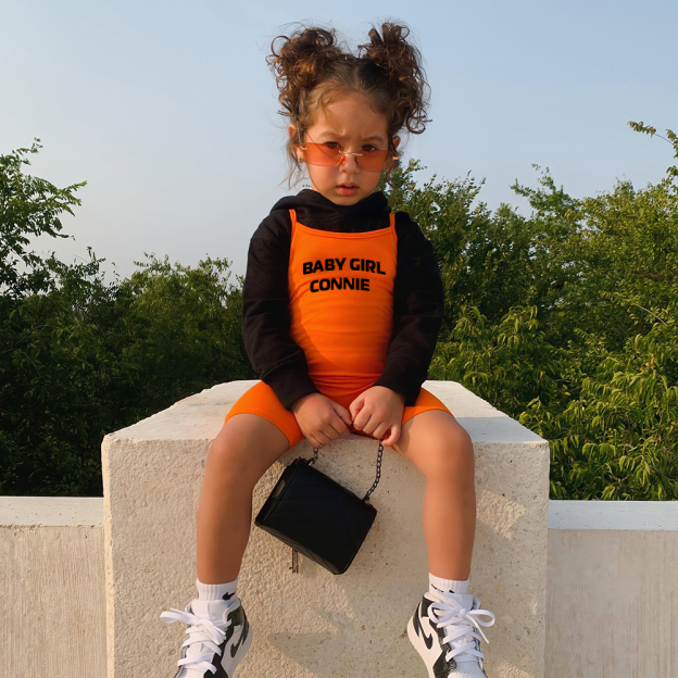 Personalized Girl Suspender Letter Print Jumpsuit| Cloth221