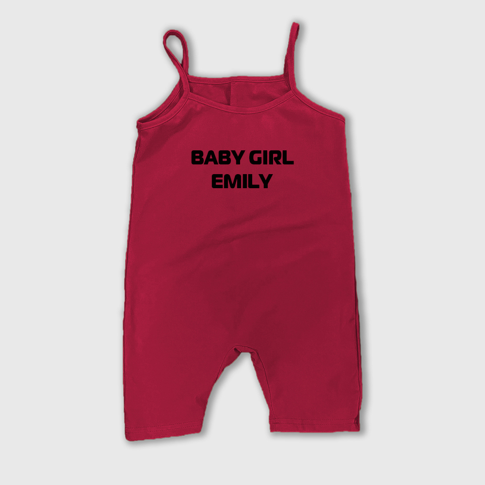 Personalized Girl Suspender Letter Print Jumpsuit| Cloth221