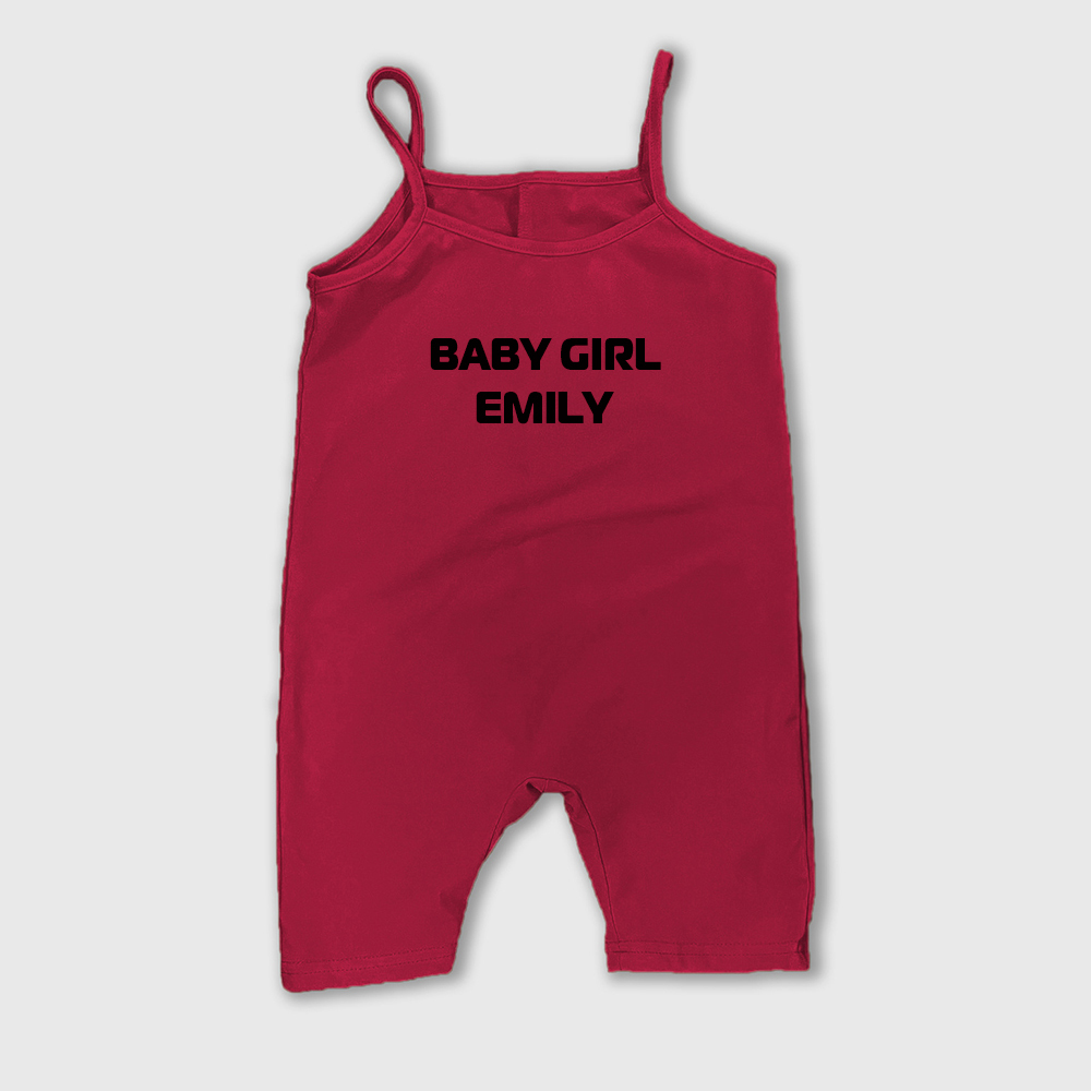 Personalized Girl Suspender Letter Print Jumpsuit| Cloth221