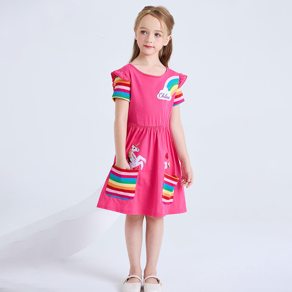 Personalized Girl Rainbow Unicorn Birthday Dress| Dress10