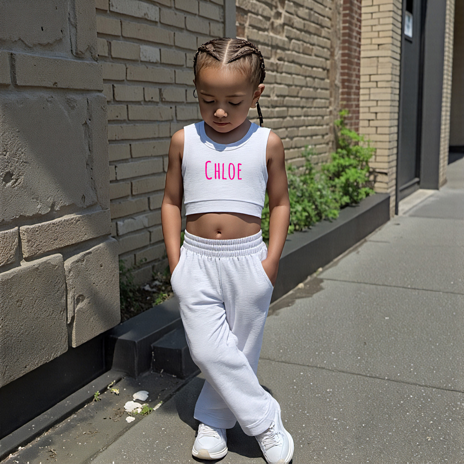 Personalized 2PCS Girl Summer Sleeveless Vest Set| Cloth222