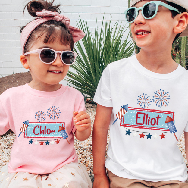 Personalized Kid 4th Of July Firework Independence T-Shirt| Cloth1452