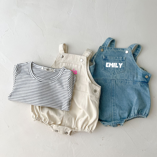 Personalized Baby Toddler Denim Overalls| Pants19